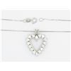 Image 6 : 1.00ctw Diamond Heart Pendant With Chain - 14KT White Gold