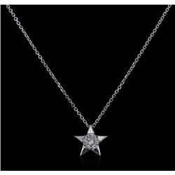 14KT White Gold 0.20ct Diamond Star Pendant With Chain