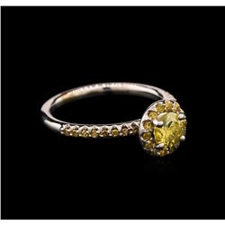 0.92ctw Yellow Diamond Ring - 14KT White Gold