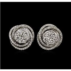 1.02ctw Diamond Earrings - 14KT White Gold