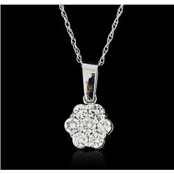 14KT White Gold 0.42ctw Diamond Pendant With Chain