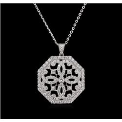 1.58ctw Diamond Pendant With Chain - 14KT White Gold