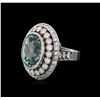 Image 3 : 18KT White Gold GIA Certified 12.44ct Tourmaline and Diamond Ring