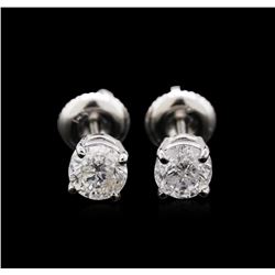 1.20ctw Diamond Stud Earrings - 14KT White Gold