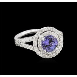 14KT White Gold 1.20ct Tanzanite and Diamond Ring