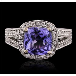 18KT White Gold 2.81ct Tanzanite and Diamond Ring