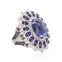 18KT White Gold 13.89ctw Sapphire and Diamond Ring