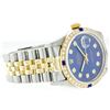 Image 2 : Rolex Two-Tone Diamond and Sapphire DateJust Men's Watch