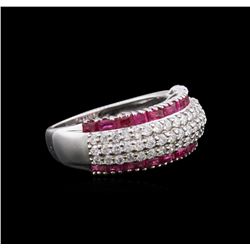 14KT White Gold 1.13ctw Ruby and Diamond Ring