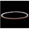 Image 1 : 3.55ctw Orange Sapphire Bangle Bracelet - 18KT White Gold