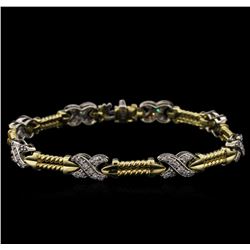 1.20ctw Diamond Bracelet - 14KT Two-Tone Gold