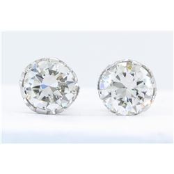 2.85ctw Diamond Stud Earrings - Platinum