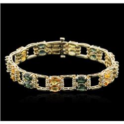 14KT Yellow Gold 12.97ctw Sapphire and Diamond Bracelet