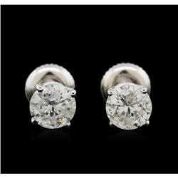 1.31ctw Diamond Stud Earrings - 14KT White Gold