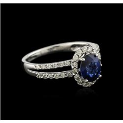 18KT White Gold 1.42ct Sapphire and Diamond Ring