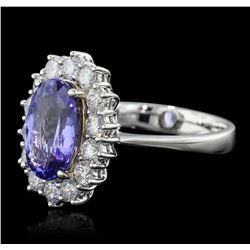 14KT Two-Tone Gold 2.38ct Tanzanite and Diamond Ring