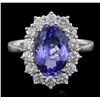 Image 4 : 14KT Two-Tone Gold 2.38ct Tanzanite and Diamond Ring