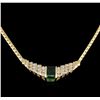 Image 2 : 1.27ct Emerald and Diamond Necklace - 14KT Yellow Gold