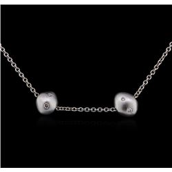 Pearl and Diamond Necklace - 18KT White Gold