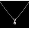 Image 1 : 0.19ct Diamond Pendant With Chain - 14KT White Gold