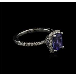 1.60ct Tanzanite and Diamond Ring - 14KT White Gold