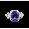 Image 4 : 14KT White Gold 3.40ct Tanzanite and Diamond Ring