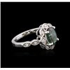 Image 1 : 14KT White Gold GIA Certified 2.16ct Alexandrite and Diamond Ring