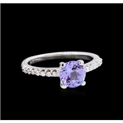 1.30ct Tanzanite and Diamond Ring - 14KT White Gold