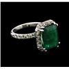 4.80ct Emerald and Diamond Ring - 14KT White Gold