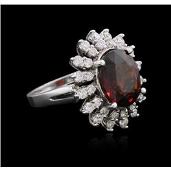 14KT White Gold 5.66ct Garnet and Diamond Ring