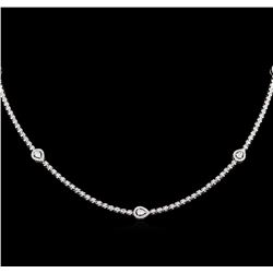 3.42ctw Diamond Necklace - 18KT White Gold