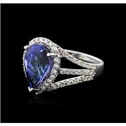 18KT White Gold 4.42ct Tanzanite and Diamond Ring