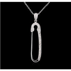 0.40ctw Diamond Pendant With Chain - 14KT White Gold