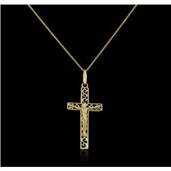 18KT Yellow Gold Cross Pendant With Chain