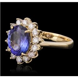 14KT Yellow Gold 2.24ct Tanzanite and Diamond Ring