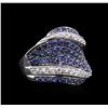 Image 1 : 10KT White Gold 2.71ctw Blue and White Sapphire Ring