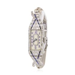 Vintage Platinum 1.02ctw Diamond Ladies Watch