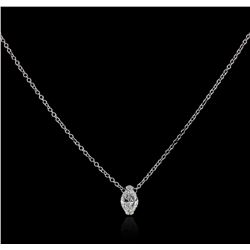 14KT White Gold 0.47ct Diamond Solitaire Necklace