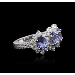 14KT White Gold 1.88ctw Tanzanite and Diamond Ring