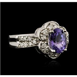 14KT White Gold 1.49ct Tanzanite and Diamond Ring