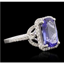 14KT White Gold 3.34ct Tanzanite and Diamond Ring