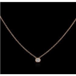 14KT Rose Gold 0.09ct Diamond Solitaire Necklace