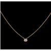 Image 1 : 14KT Rose Gold 0.09ct Diamond Solitaire Necklace
