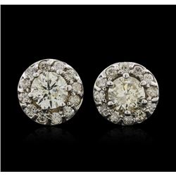 18KT White Gold 1.39ctw Diamond Stud Earrings