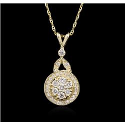 14KT Yellow Gold 0.37ctw Diamond Pendant With Chain