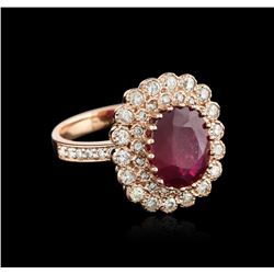 14KT Rose Gold 4.86ct Ruby and Diamond Ring