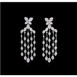 6.44ctw Diamond Earrings - 18KT White Gold