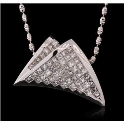 14KT White Gold 2.56ctw Diamond Pendant With Chain