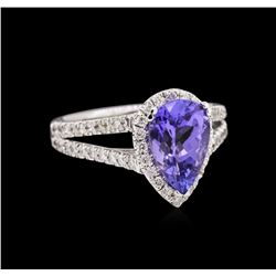 1.86ct Tanzanite and Diamond Ring - 14KT White Gold