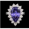 Image 2 : 14KT White Gold 5.38ct Tanzanite and Diamond Ring